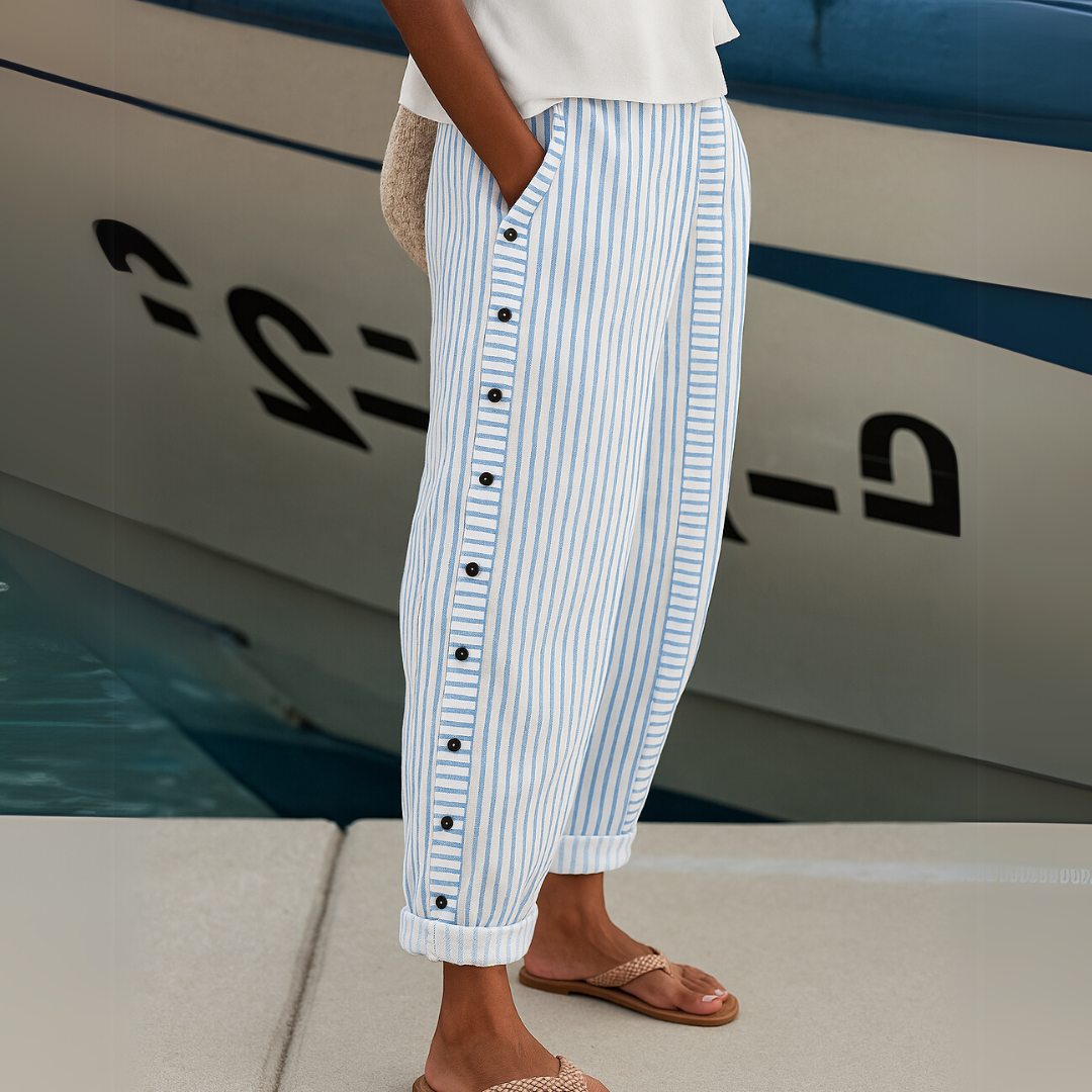 Rosgrove | Women - Striped Casual Trousers - Comfortable Fabric