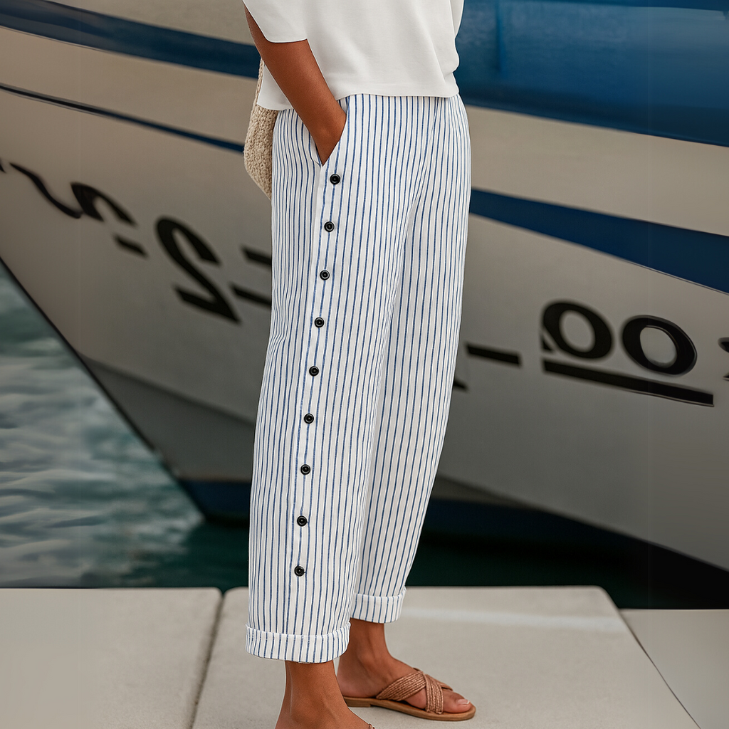 Rosgrove | Women - Striped Casual Trousers - Comfortable Fabric