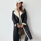 Rosgrove | Women - Long Warm Winter Coat - Button-Down Style
