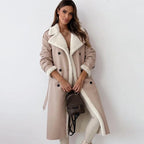 Rosgrove | Women - Long Warm Winter Coat - Button-Down Style